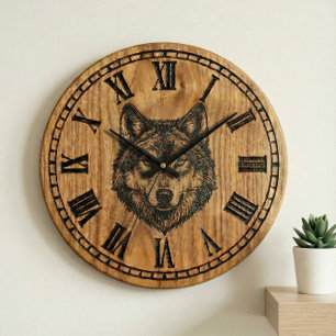 Wolf Wall Clock – Silent Wild Guardian