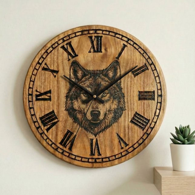 Wolf Wall Clock – Silent Wild Guardian (Creator Uploaded)
