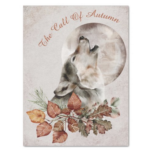 Wolf Watercolor Autumn Fall The Call Of Autumn Tissue Paper