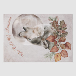 Wolf Watercolor Autumn Fall "The Call Of Autumn" Tissue Paper