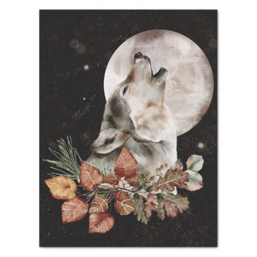 Wolf Watercolor Autumn Fall Tissue Paper