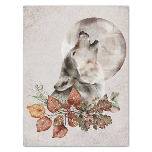 Wolf Watercolor Autumn Fall Tissue Paper