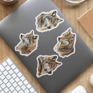 Wolf Watercolor Portraits Sticker