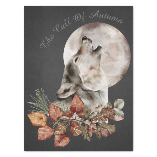 Wolf Watercolor The Call Of Autumn Tissue Paper