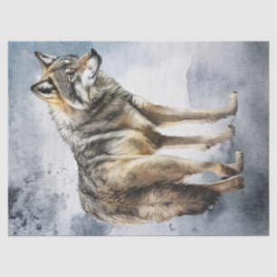 Wolf Watercolor Tissue Paper