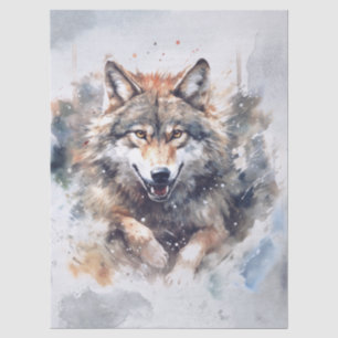 Wolf Watercolor Tissue Paper