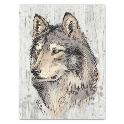 Wolf Watercolor Tissue Paper