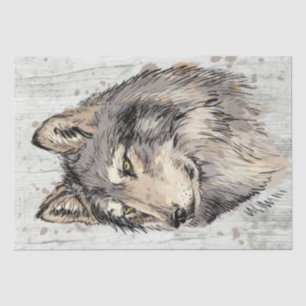 Wolf Watercolor Tissue Paper