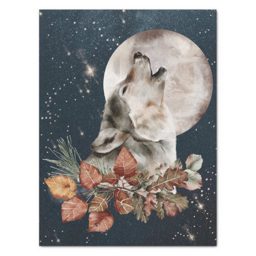 Wolf Watercolor Tissue Paper