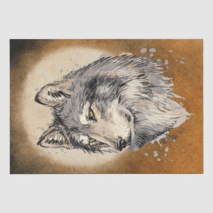 Wolf Watercolor Tissue Paper