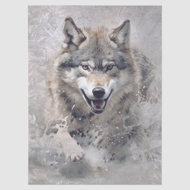 Wolf Watercolor Tissue Paper (Front)