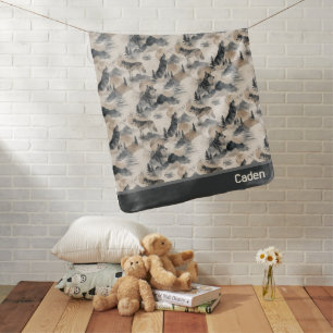 Wolf Watercolor Wolves Mountain Forest Nature Baby Blanket