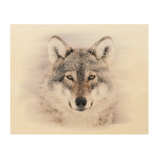 Wolf Watercolor Wooden Print