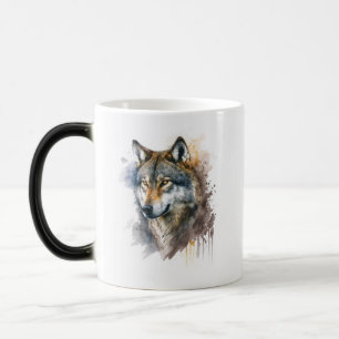 Wolf Watercolour Painting Color Morph Mug