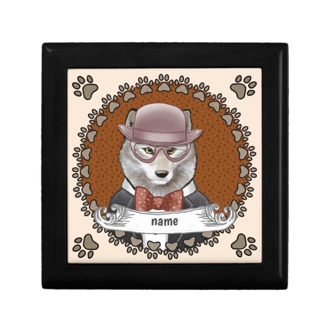 Wolf Wearing Glasses Gift Box (Front)
