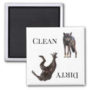 Wolf Werewolf Clean Dirty Dishwasher Magnet