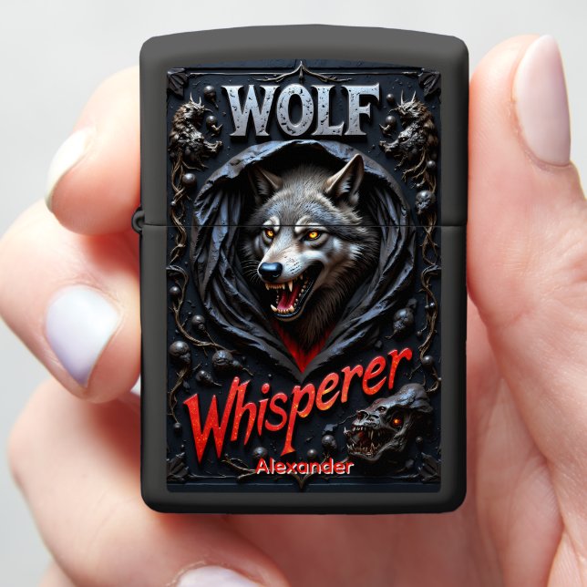 Wolf Whisperer Dark Gothic Fury Zippo Lighter (In Hand)
