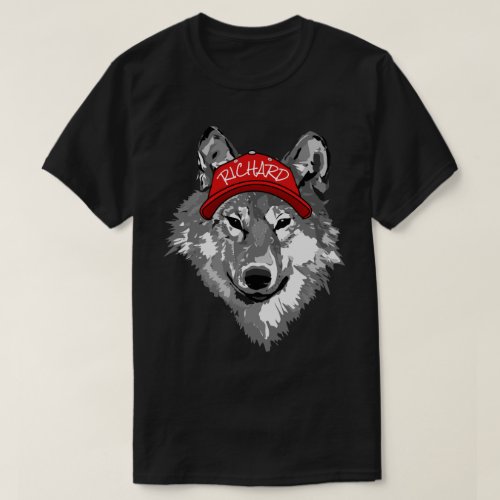 Wolf WhiteBlack Red Baseball Cap Name Team T_Shir T_Shirt