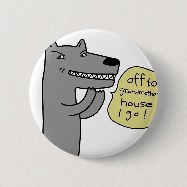 Wolf (white) pinback button (Front)
