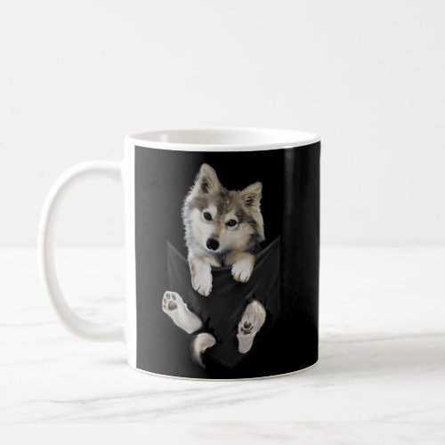 Wolf White Pup In Pocket Wolves Coffee Mug