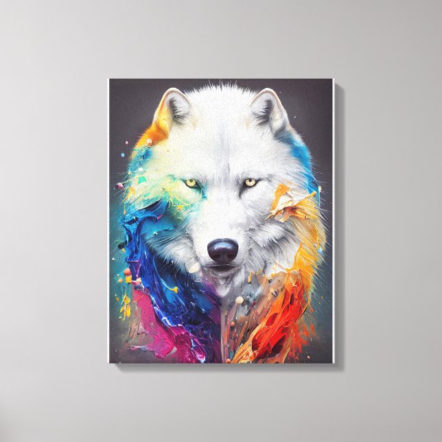 Wolf White wolf Animal Discovery Adventure Nature  Canvas Print (Front)