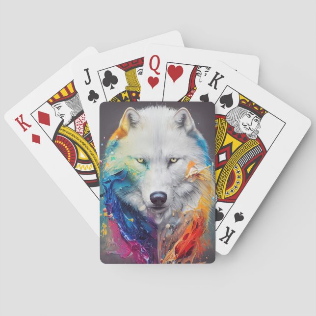 Wolf White wolf Animal Discovery Adventure Nature  Poker Cards (Back)