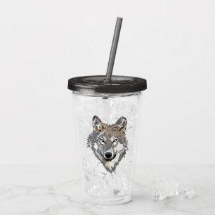 Wolf Wild Animal Head Acrylic Tumbler