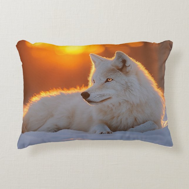 Wolf Wild Animal Loving Portrait Accent Pillow (Front)