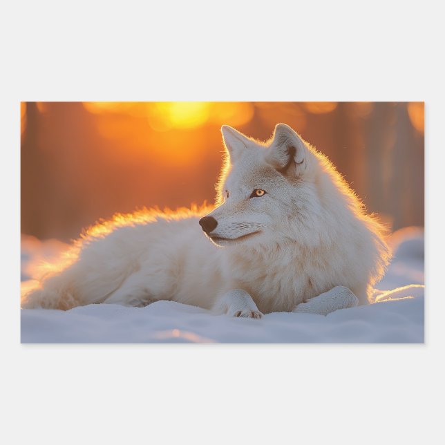Wolf Wild Animal Loving Portrait Rectangular Sticker (Front)