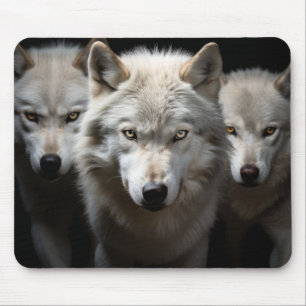 Wolf Wild Animal Portrait Fierce Power Mouse Pad