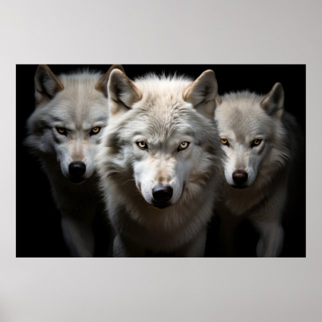 Wolf Wild Animal Portrait Fierce Power Poster (Front)