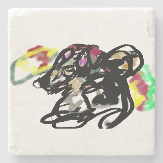 Wolf wild Autumn  Stone Coaster (Front)