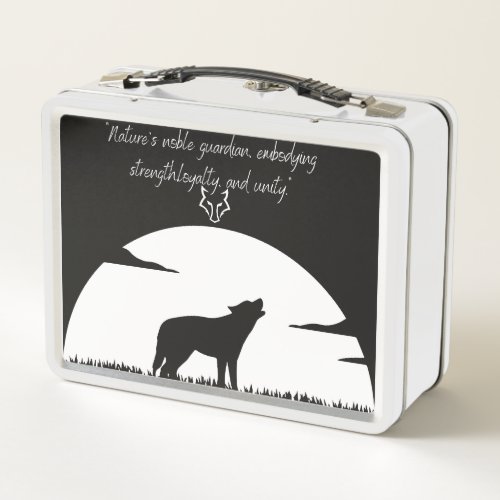 Wolf Wilderness Metal Lunch Box Carry Your Lunch  Metal Lunch Box