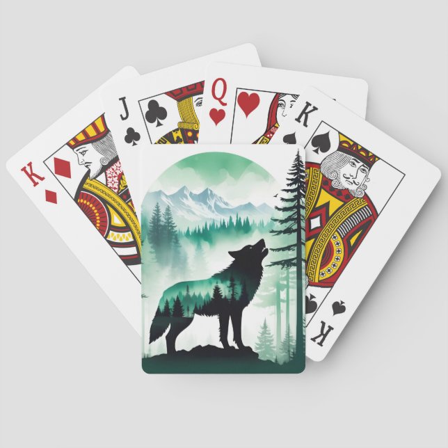 Wolf Wildlife Animal Nature Environment Forest Art Poker Cards (Back)