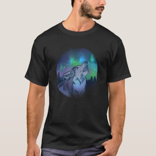 Wolf Wildlife  Aurora Borealis Wolf And A Dream Ca T_Shirt