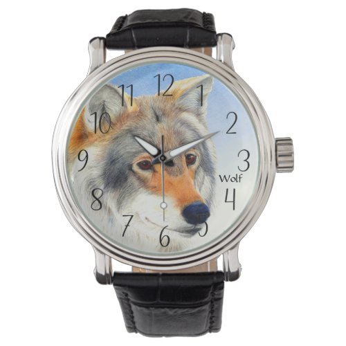 Wolf Wildlife Watercolor Watch