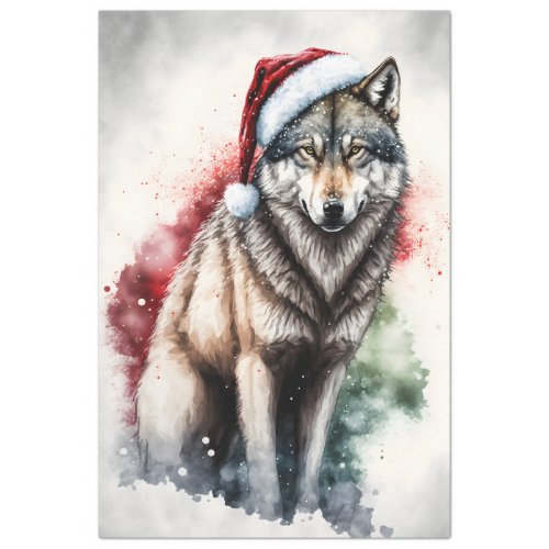 Wolf Winter Christmas Decoupage Watercolor Tissue Paper