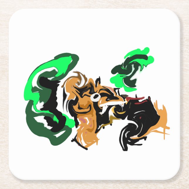 Wolf  winter  joy square paper coaster (Front)