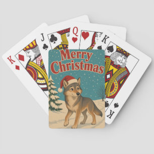 Wolf Winter Path Animal Christmas Poker Cards