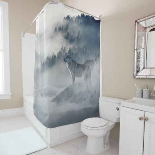 Wolf Winter Scene curtain