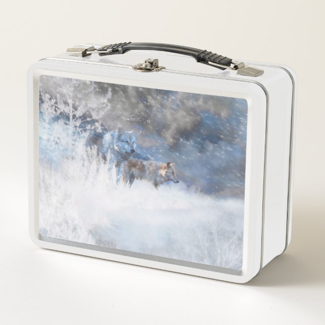 WOLF WINTER TERRITORIES METAL LUNCH BOX (Front)