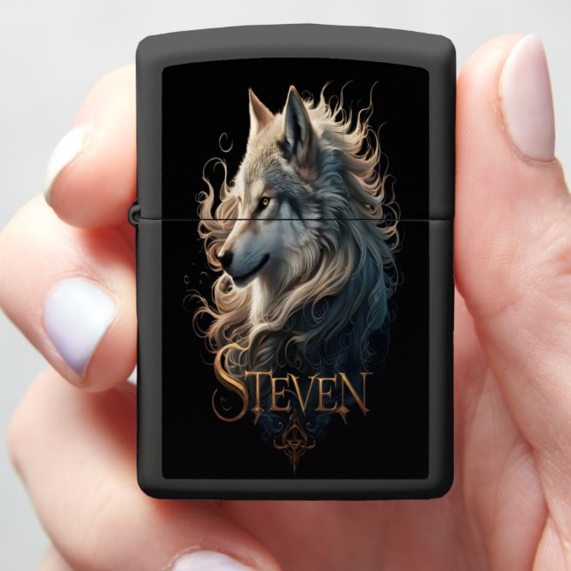 Wolf With A Name Steven Zippo Lighter (In Hand)