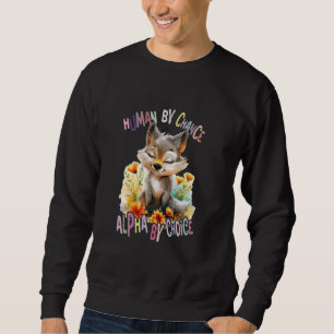 wolf with flowers cute wolves animal moon alpha by sweatshirt