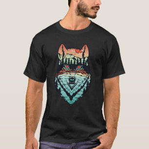 Wolf with Rainbow Forest Graphic for Men Women Chi T-Shirt