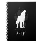 Wolf With Viking Runes Notebook at Zazzle