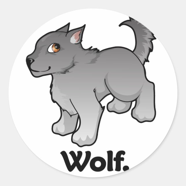 Wolf. Wolf Classic Round Sticker (Front)