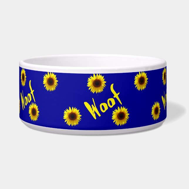 Wolf Wolf - Sunflowers Pet Bowl (Left)