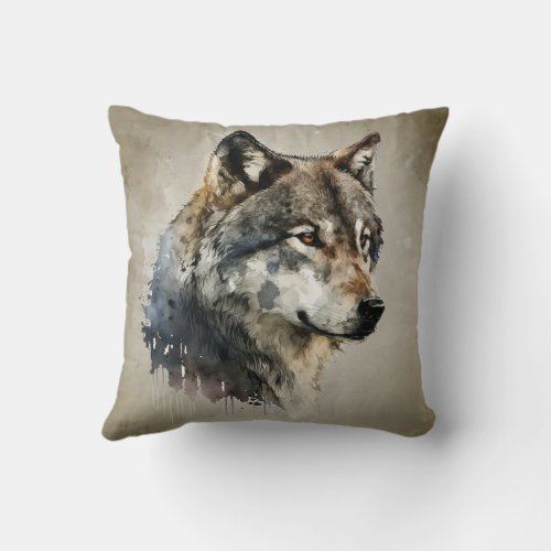 Wolf Wolves Animal Nature Wildlife  Throw Pillow