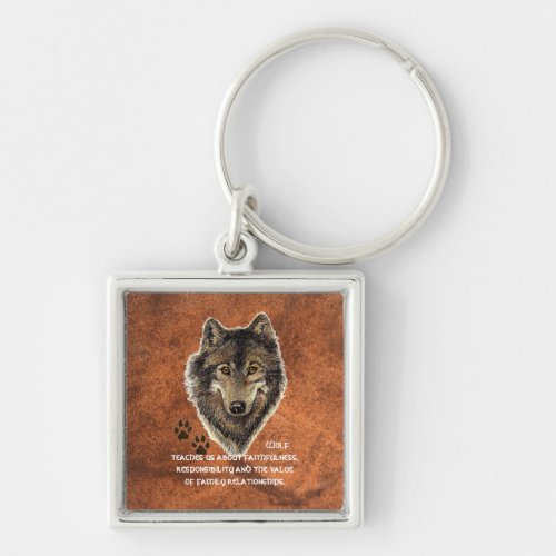 Wolf Wolves Animal Totem Nature Guide Keychain