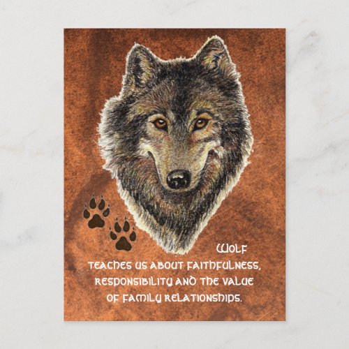 Wolf Wolves Animal Totem Nature Guide Postcard